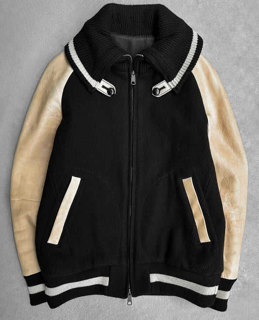 Number (N)ine AW08 Leather Varsity Bomber Jacket