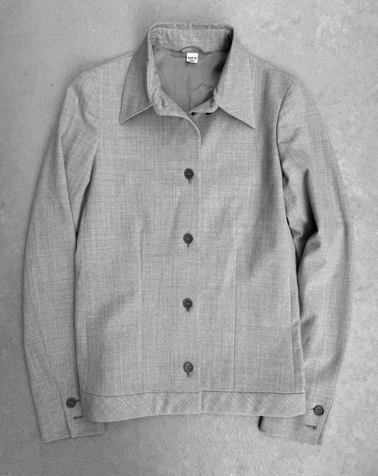Helmut Lang Vintage 90s Heather Grey Button-up Jacket