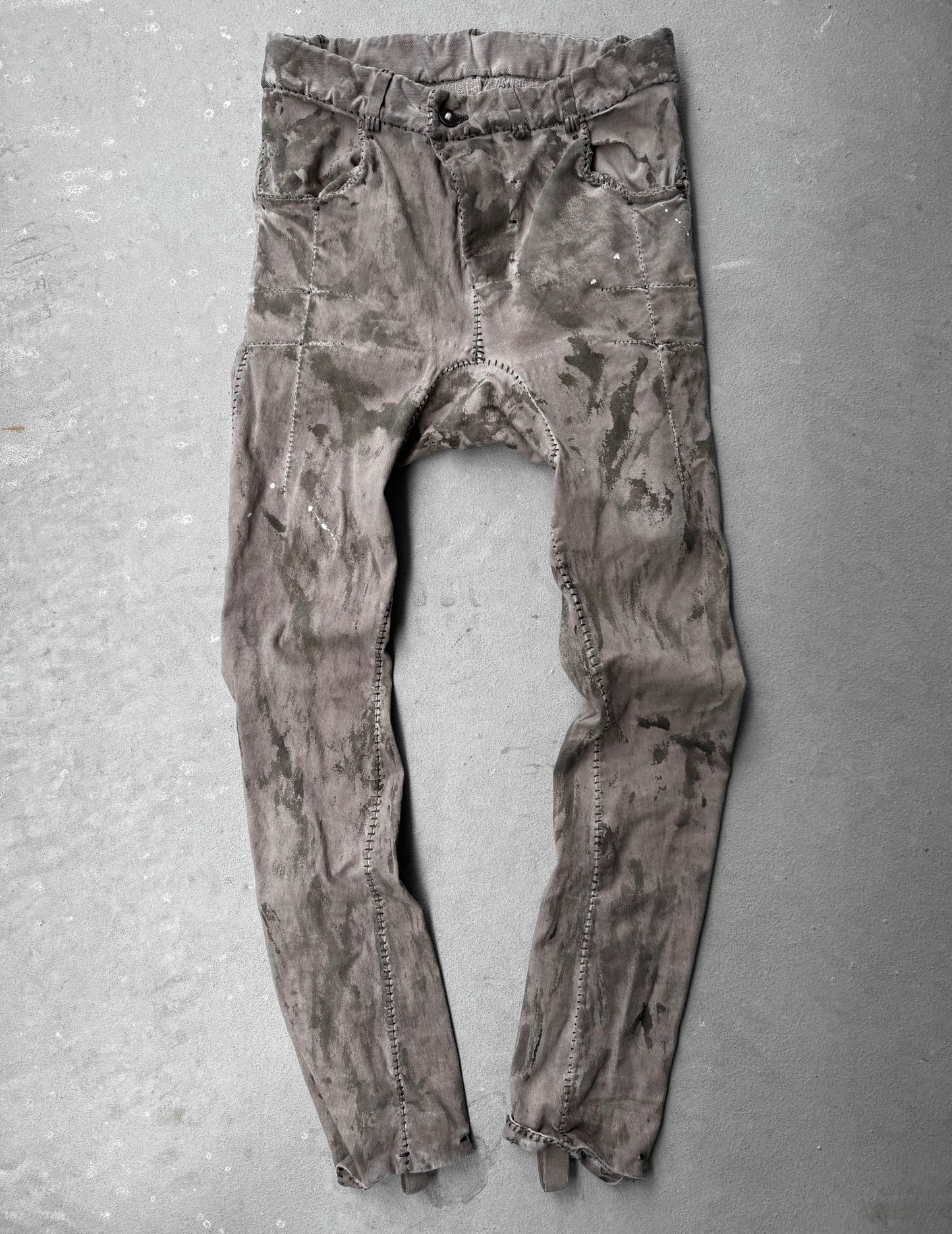 Boris Bidjan Saberi AW24 ‘P13-HS-TF F1939’ Dirty Light Carbon Nickel-pressed Hand Stitch Denim