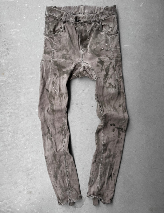 Boris Bidjan Saberi AW24 ‘P13-HS-TF F1939’ Dirty Light Carbon Nickel-pressed Hand Stitch Denim