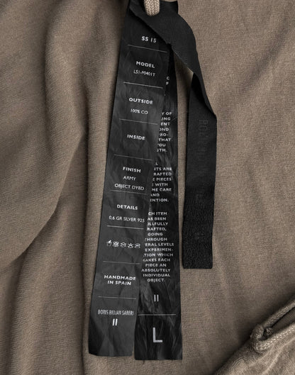 Boris Bidjan Saberi SS15 ‘LS1-F040IT’ Army Object-dyed Thumb Hole Long-sleeves
