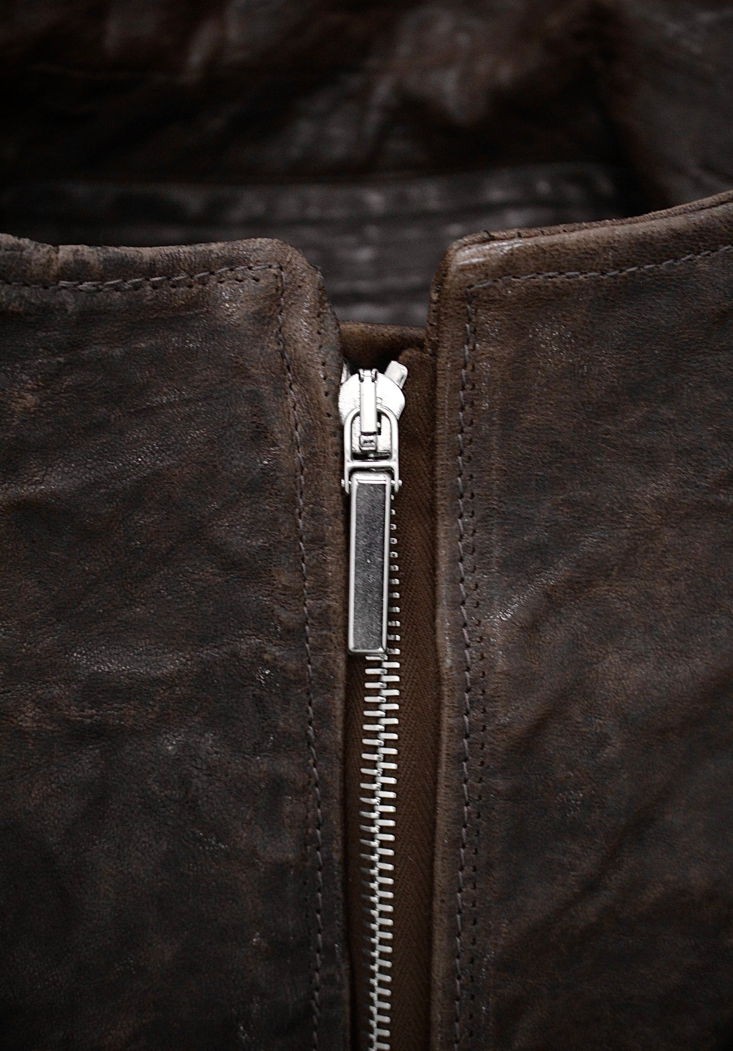 Rick Owens AW09 "CRUST" BITTER Lambskin Leather Velcro Geo Jacket