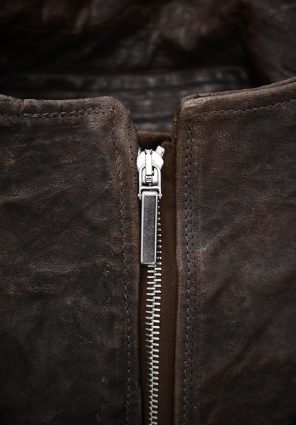 Rick Owens AW09 "CRUST" BITTER Lambskin Leather Velcro Geo Jacket