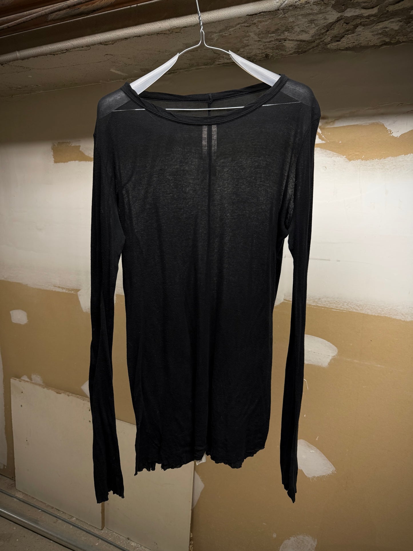 Rick Owens AW23 "LUXOR" Black Sheer Long-sleeves | Archive Fashion Toronto