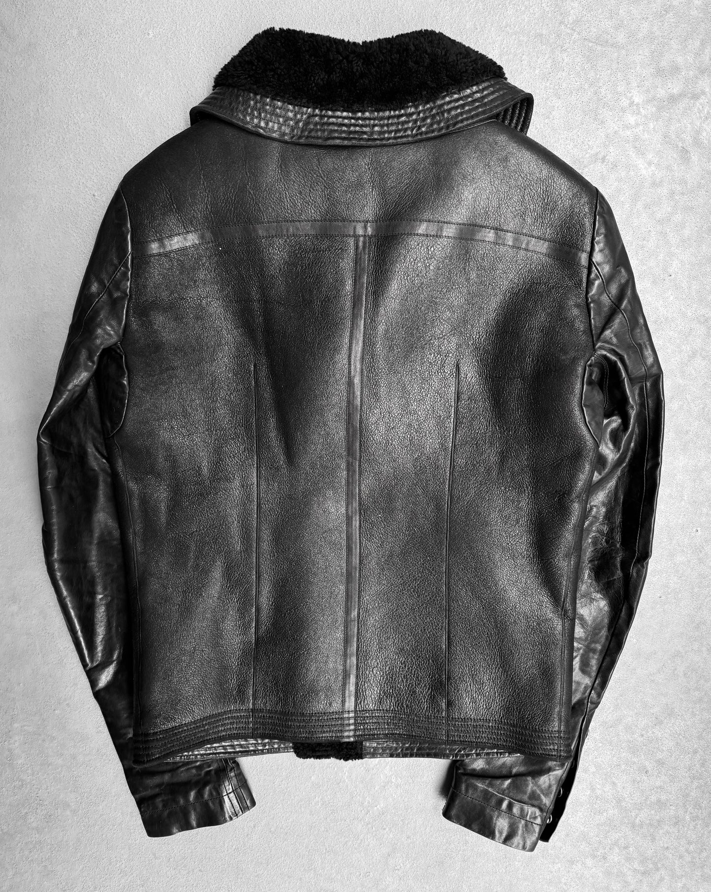 Rick Owens AW12 "MOUNTAIN" Lamb Leather Shearling Geo Jacket