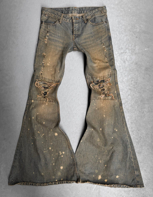 IfSixWasNine Early 00s ‘NO. MUDMAX/SBB 351’ DK Bell-Bottom Denim