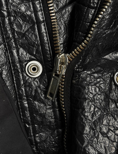 Rick Owens SS16 "CYCLOPS" Faux Leather Deconstructed Sleeve Military Jacket detail | DRIEW GARMENTS