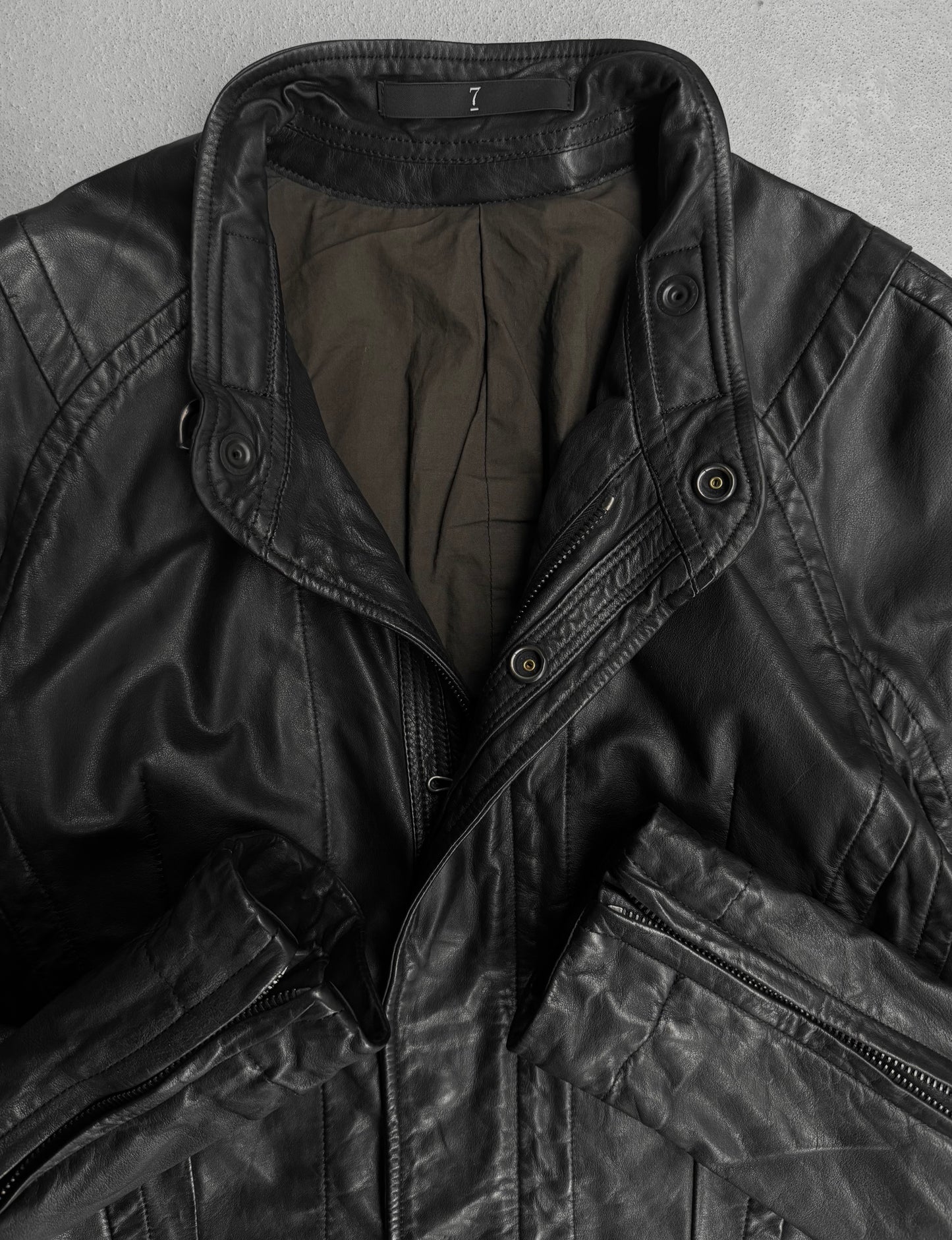 Julius_7 SS08 “Insanity In Industrial Inc.” Raglan Cow Leather Rider Jacket