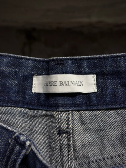 PIERRE BALMAIN SS12 Distressed Blue Skinny Denim