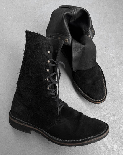 MiharaYasuhiro AW15 Foldable Suede Leather Crepe Boots