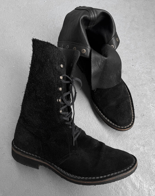 MiharaYasuhiro AW15 Foldable Suede Leather Crepe Boots