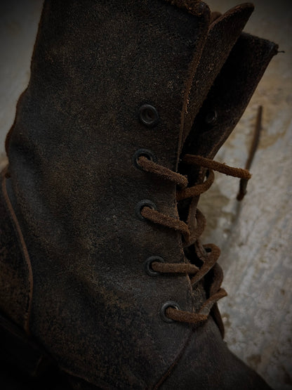 Carpe Diem Early 00s Distressed Horse Leather ‘S23M’ Lace-up Boots