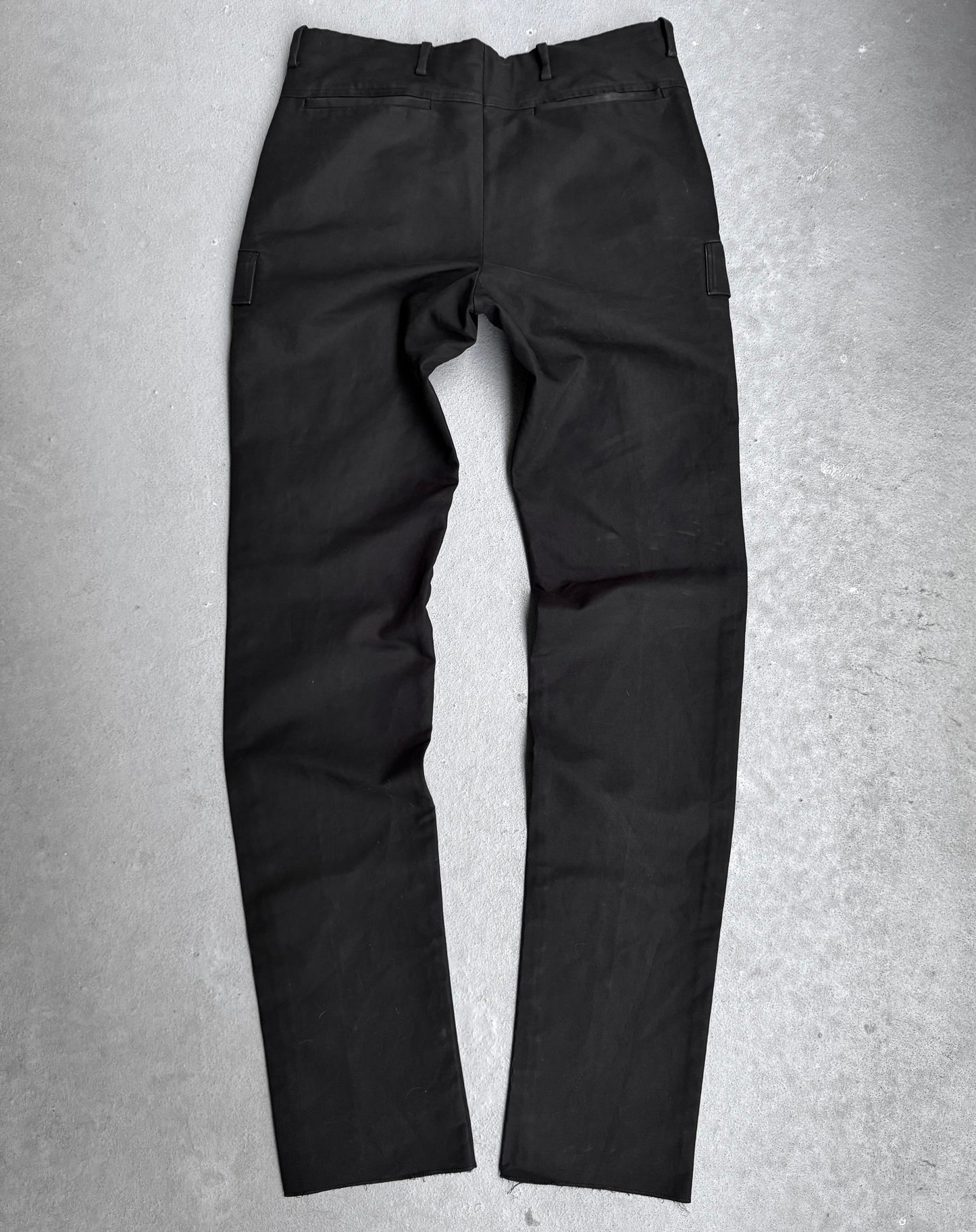 Balenciaga Early 2010's Raw Hem Moleskin Cargo Pants