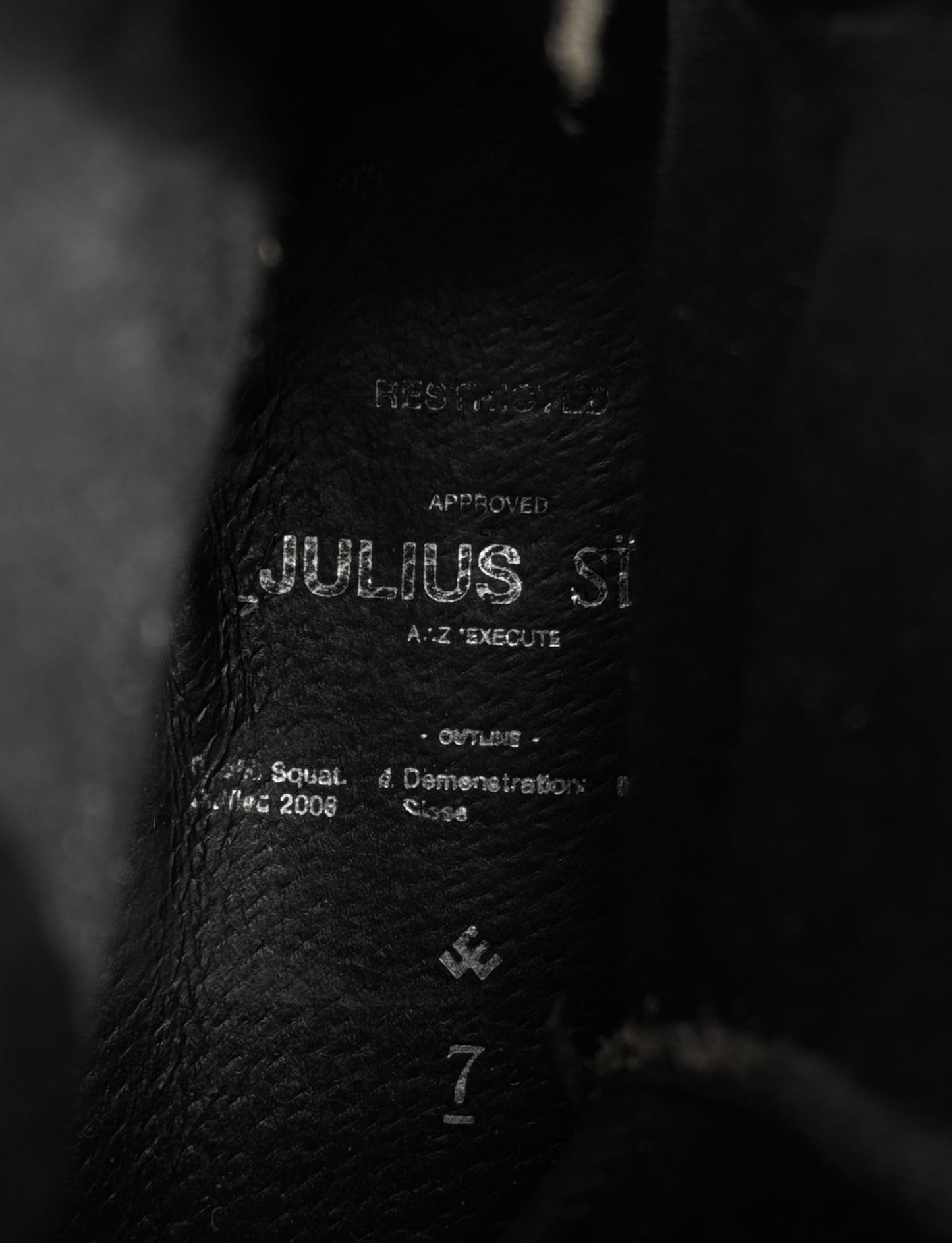 Julius_7 x SIVA AW06-07 “Fixed;” Rough-out Leather Laced Back-zip Hiking Boots