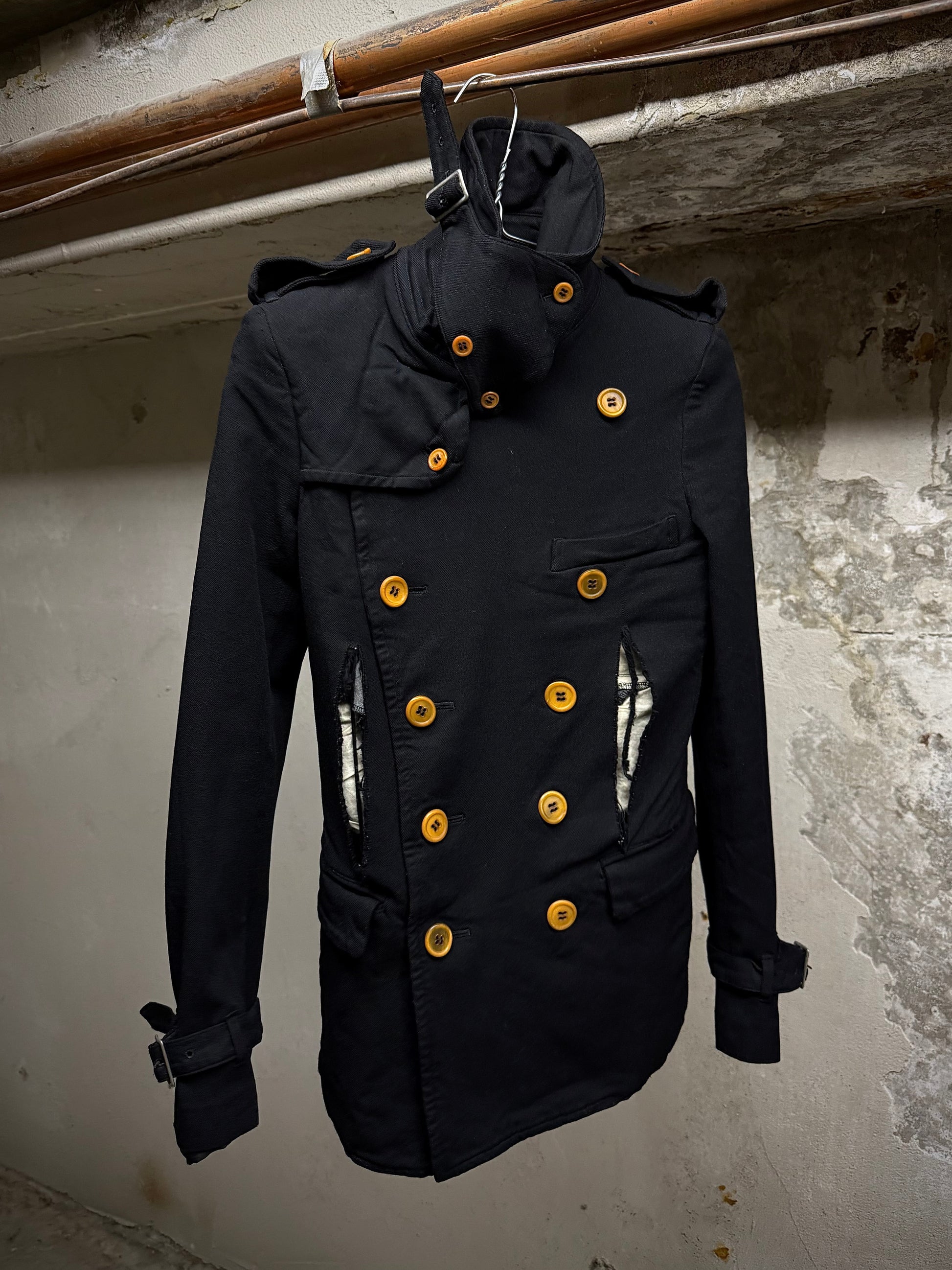 COMME des GARÇONS HOMME PLUS SS12 Cut-Out Poly Napoleon Trench Coat | Archive Fashion Toronto