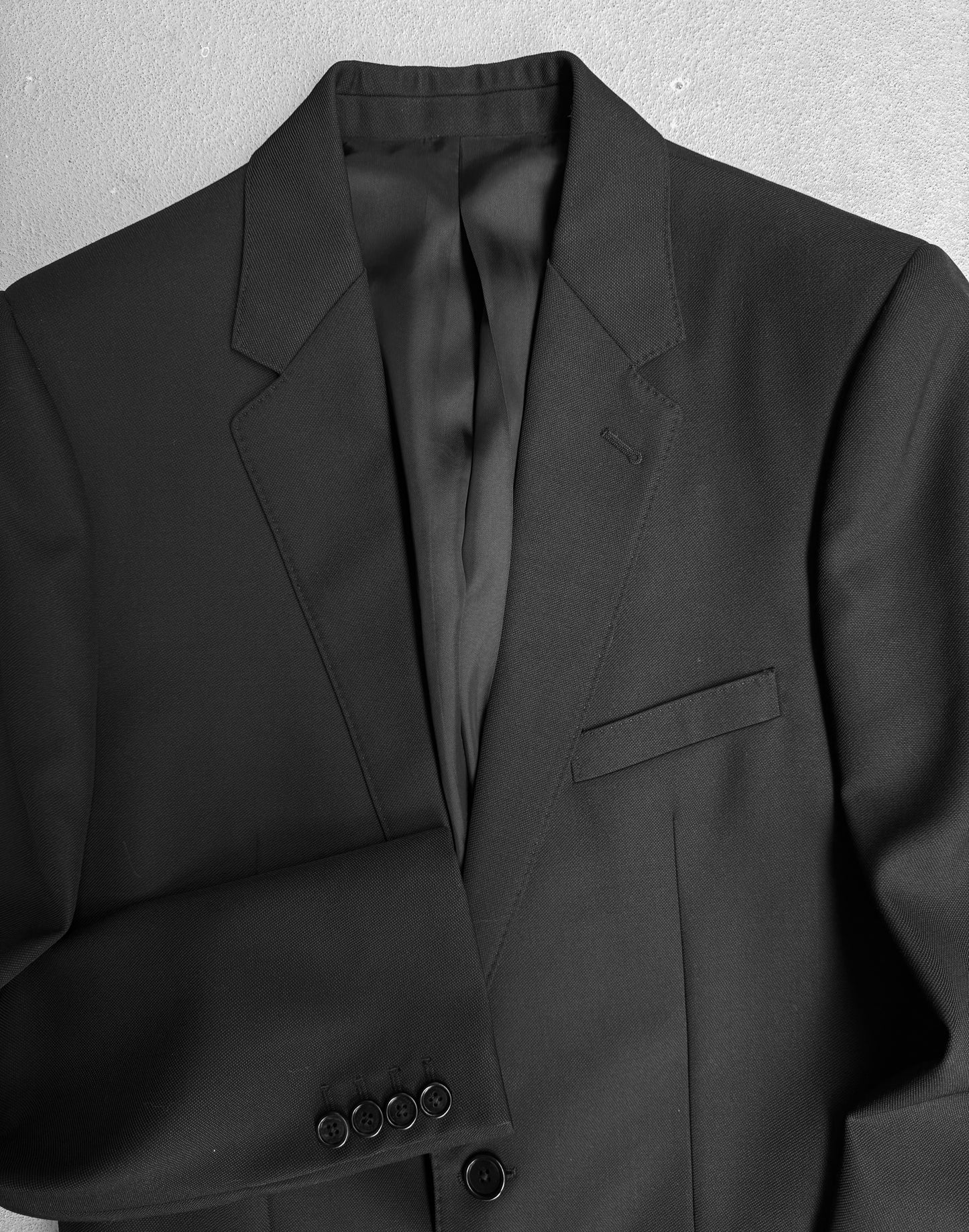 CELINE SS19 by Hedi Slimane Two-button Garbardine Wool Rectangle Blazer