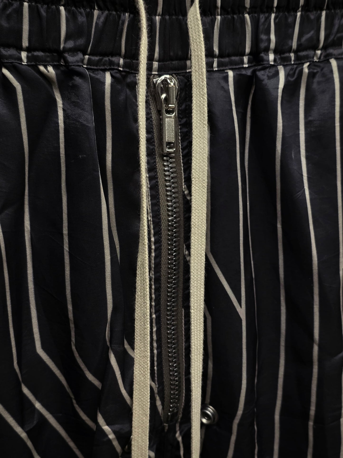 Rick Owens SS23 "EDFU" BLACK PEARL Striped Bela Boxers Shorts