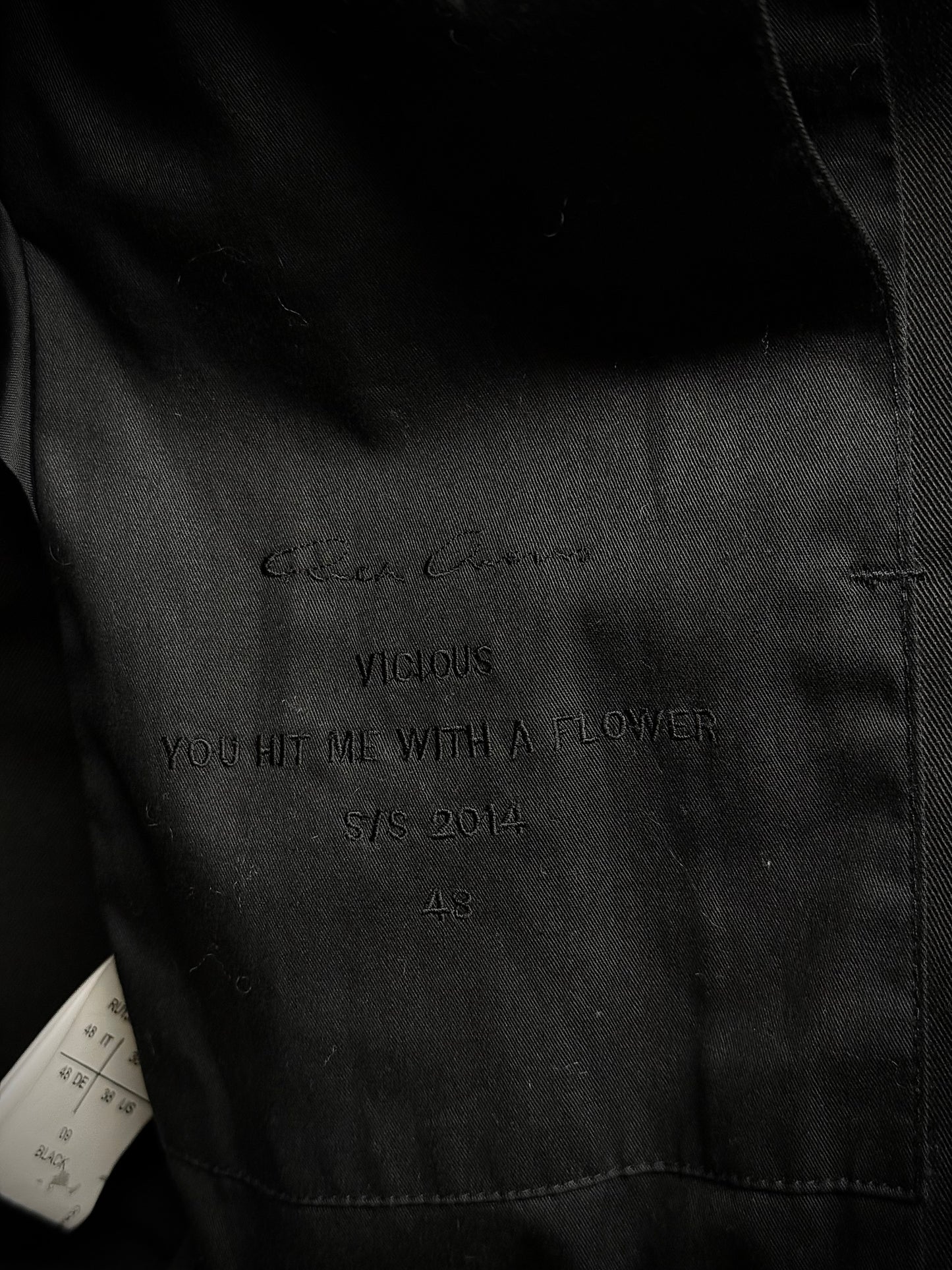 Rick Owens SS14 "VICIOUS" Faux Leather Cut-Out Cotton Trench Coat
