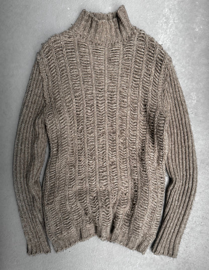 Rick Owens FW18 "SISYPHUS" PEARL Chunky Open Yak Wool Knit