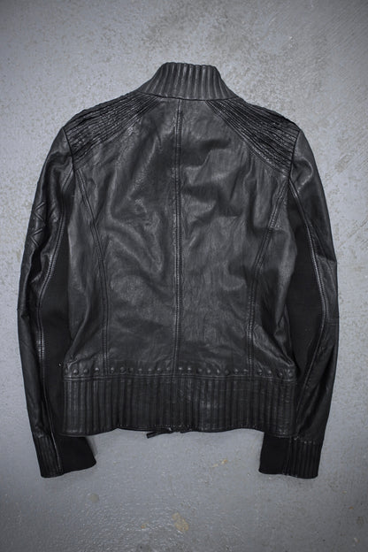 Marithé + François Girbaud Early 00s Embossed Lambskin Leather Rider Jacket detail | DRIEW GARMENTS