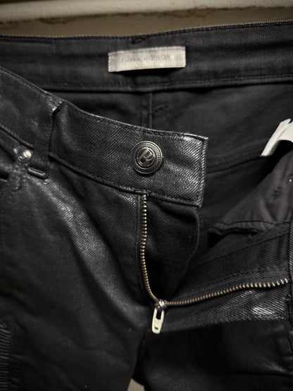 PIERRE BALMAIN 2010s Classic Waxed Biker Denim
