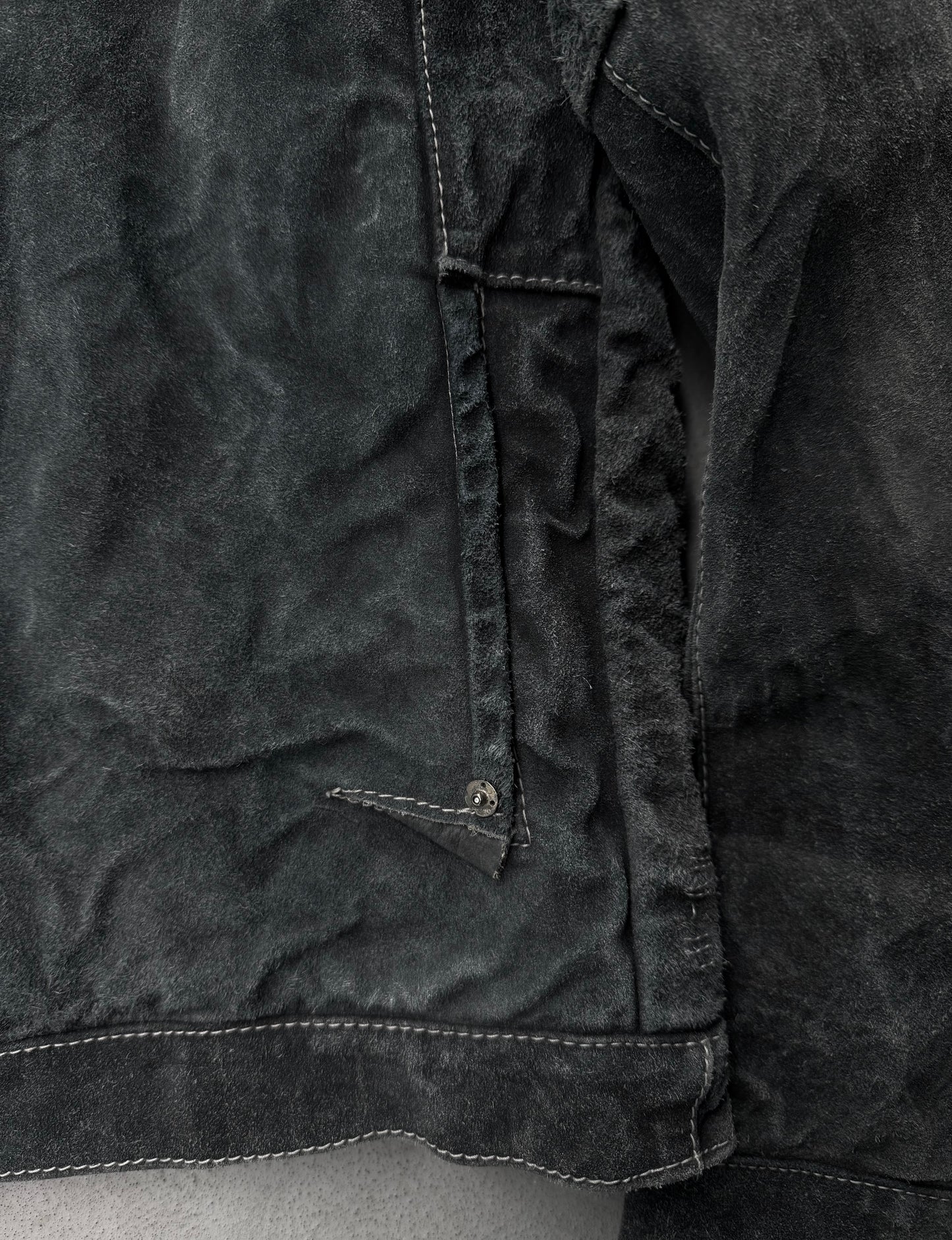 Taichi Murakami AW25 Indigo Hand-Dyed Reverse Calf Leather Work Jacket