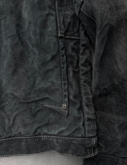 Taichi Murakami AW25 Indigo Hand-Dyed Reverse Calf Leather Work Jacket
