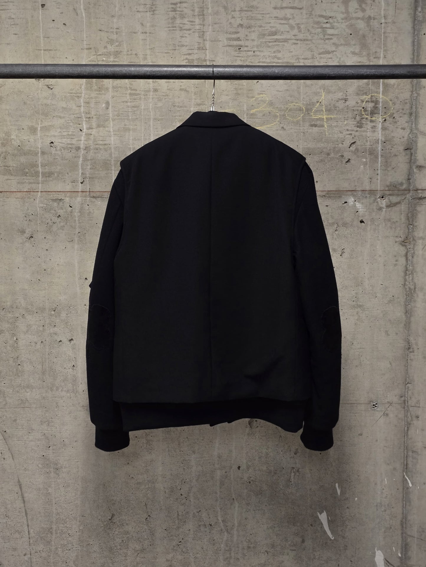 Number (N)ine Wool AW06 "NOIR" Four Leaf Clover Patch Double Layered Bomber Blazer