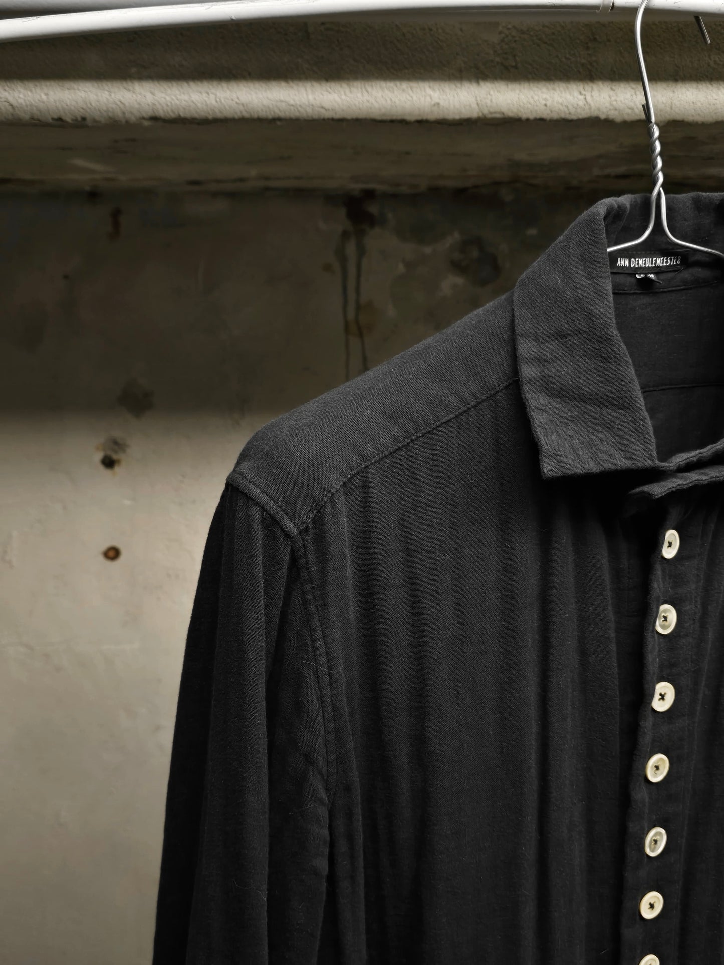 Ann Demeulemeester SS20 Multi Button Black Cotton Robe