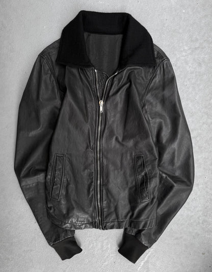 Rick Owens AW08 “STAG” Wool Collar Calfskin Leather Jacket