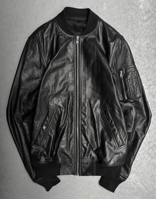 Rick Owens AW14 "MOODY" Lamb Leather MA-1 Bomber Jacket