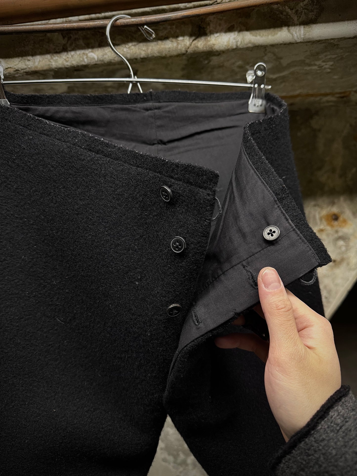 m.a+ by Maurizio Amadei AW09 'P1' WD Wool Rider Pants detail | DRIEW GARMENTS