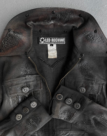 LED RECHWE Early 00s Crack Waxed ‘Arizona’ Cropped Trucker Jacket