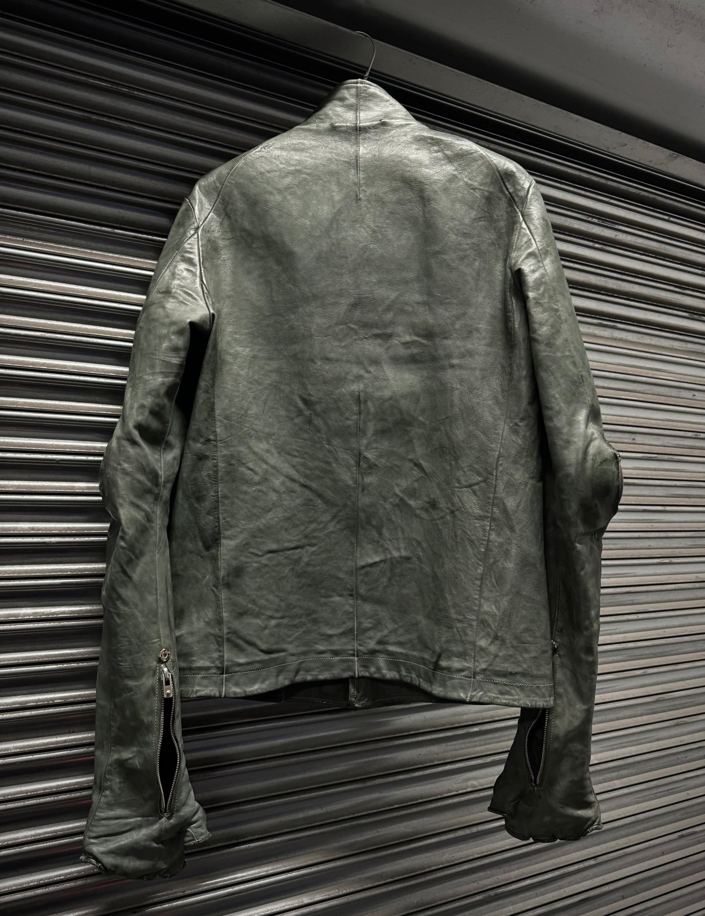 Carol Christian Poell 'LM/2599G-SP ROOMS-PTC/19' Spine Elbow & Hand High Neck Leather Jacket detail | DRIEW GARMENTS