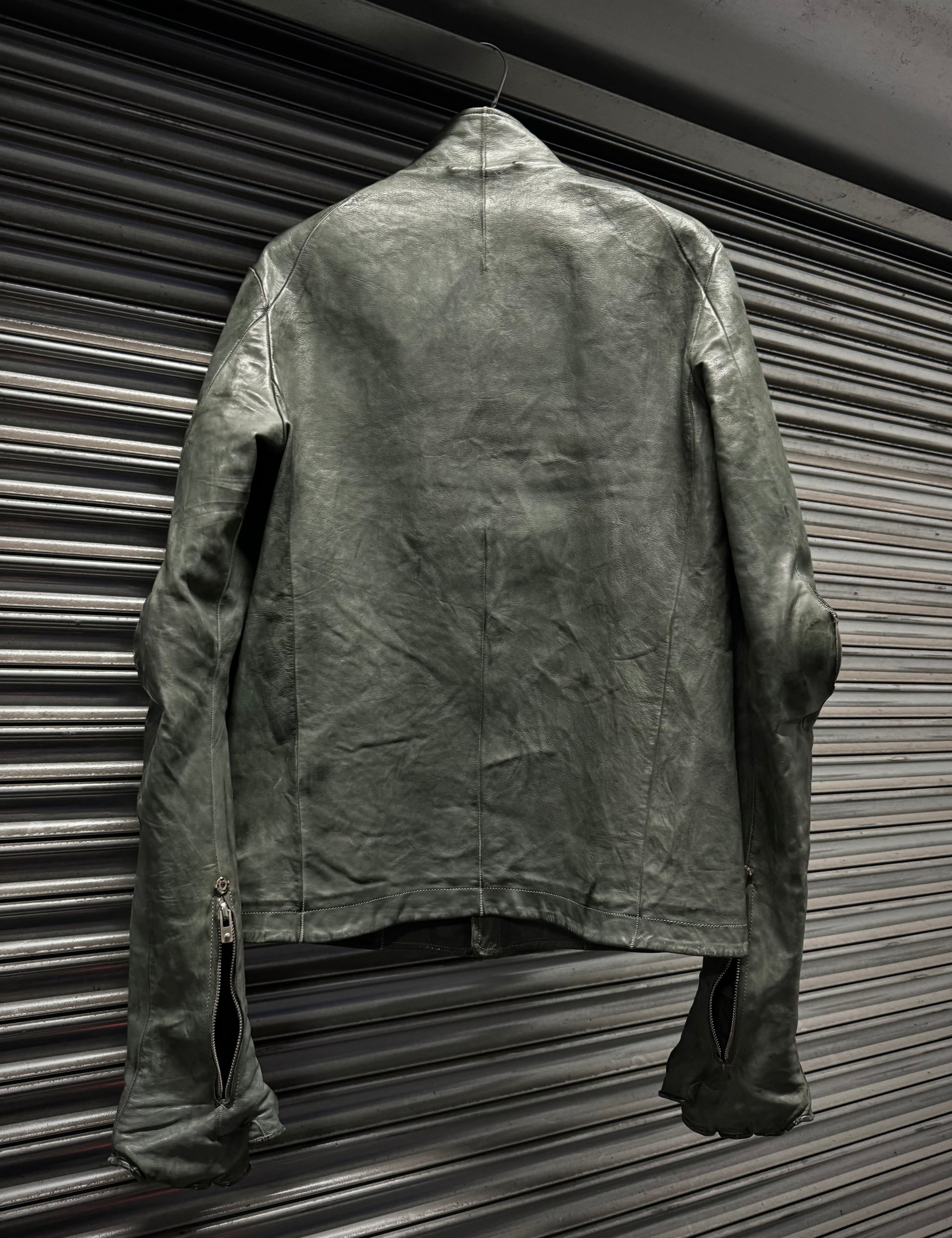 Carol Christian Poell 'LM/2599G-SP ROOMS-PTC/19' Spine Elbow & Hand High Neck Leather Jacket detail | DRIEW GARMENTS