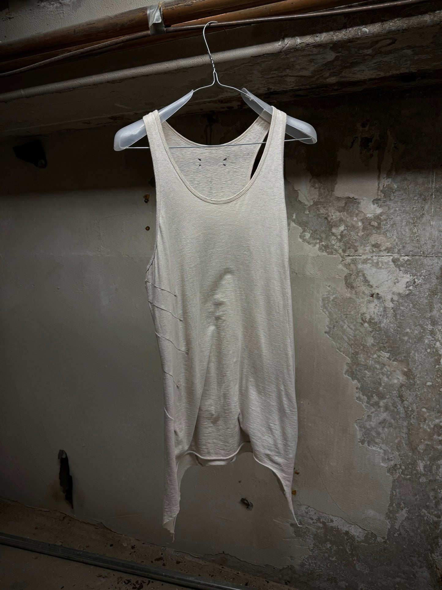 IfSixWasNine 'No. BONE-2/TK/M' Asymmetrical Raw Hem Cut Tank Top | Archive Fashion Toronto
