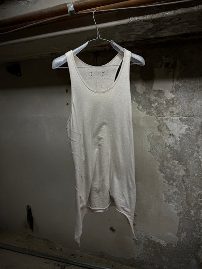 IfSixWasNine 'No. BONE-2/TK/M' Asymmetrical Raw Hem Cut Tank Top | Archive Fashion Toronto