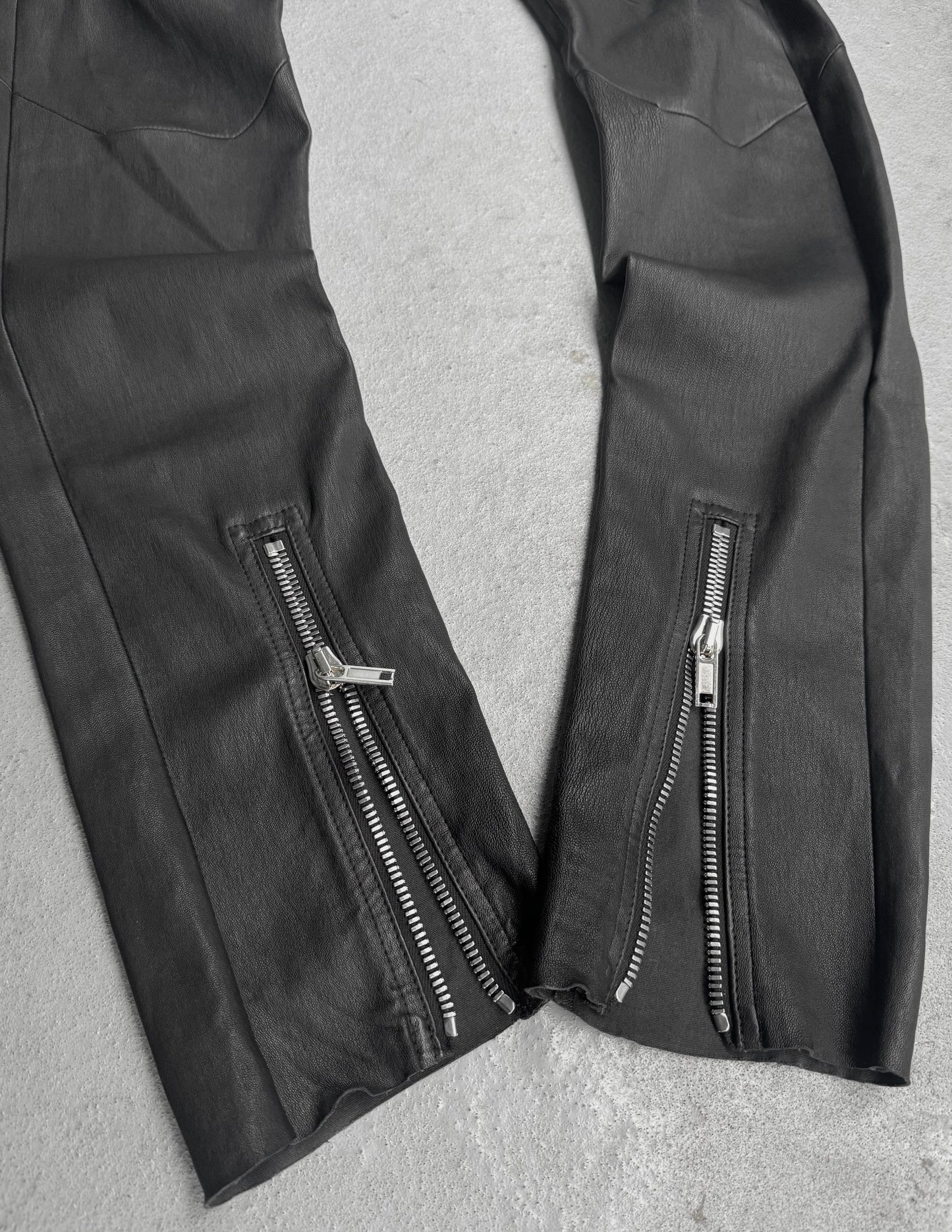 Rick Owens AW23 "LUXOR" Gary Lamb Leather Skinny Pants