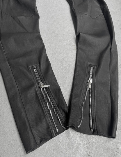 Rick Owens AW23 "LUXOR" Gary Lamb Leather Skinny Pants