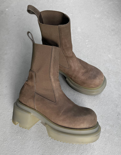 Rick Owens SS23 "EDFU" DUST Calf Suede Beatle Bogun Boots