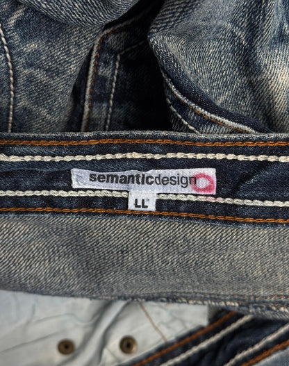 SemanticDesign Early 00s Slashed Bootcut Flare Denim