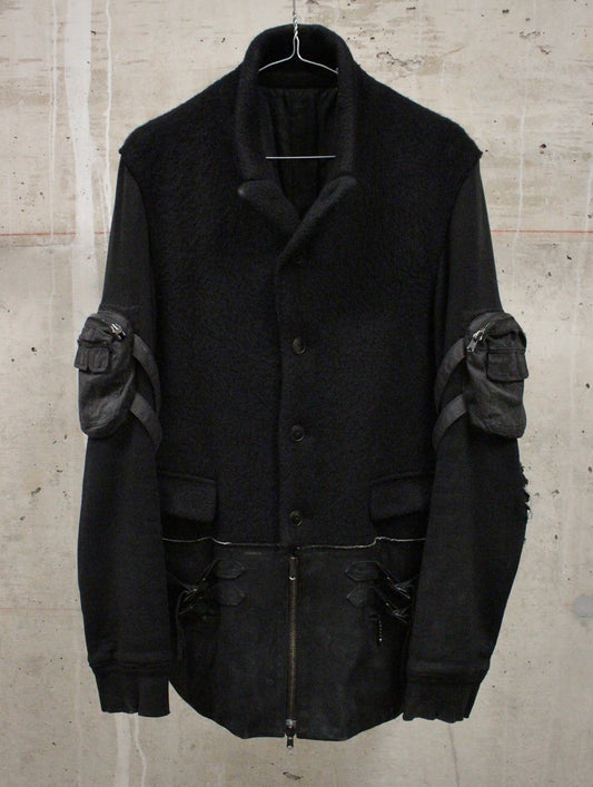 Number (N)ine AW05 "The High Streets" Hybrid Wool Sheep Leather Cargo Blazer