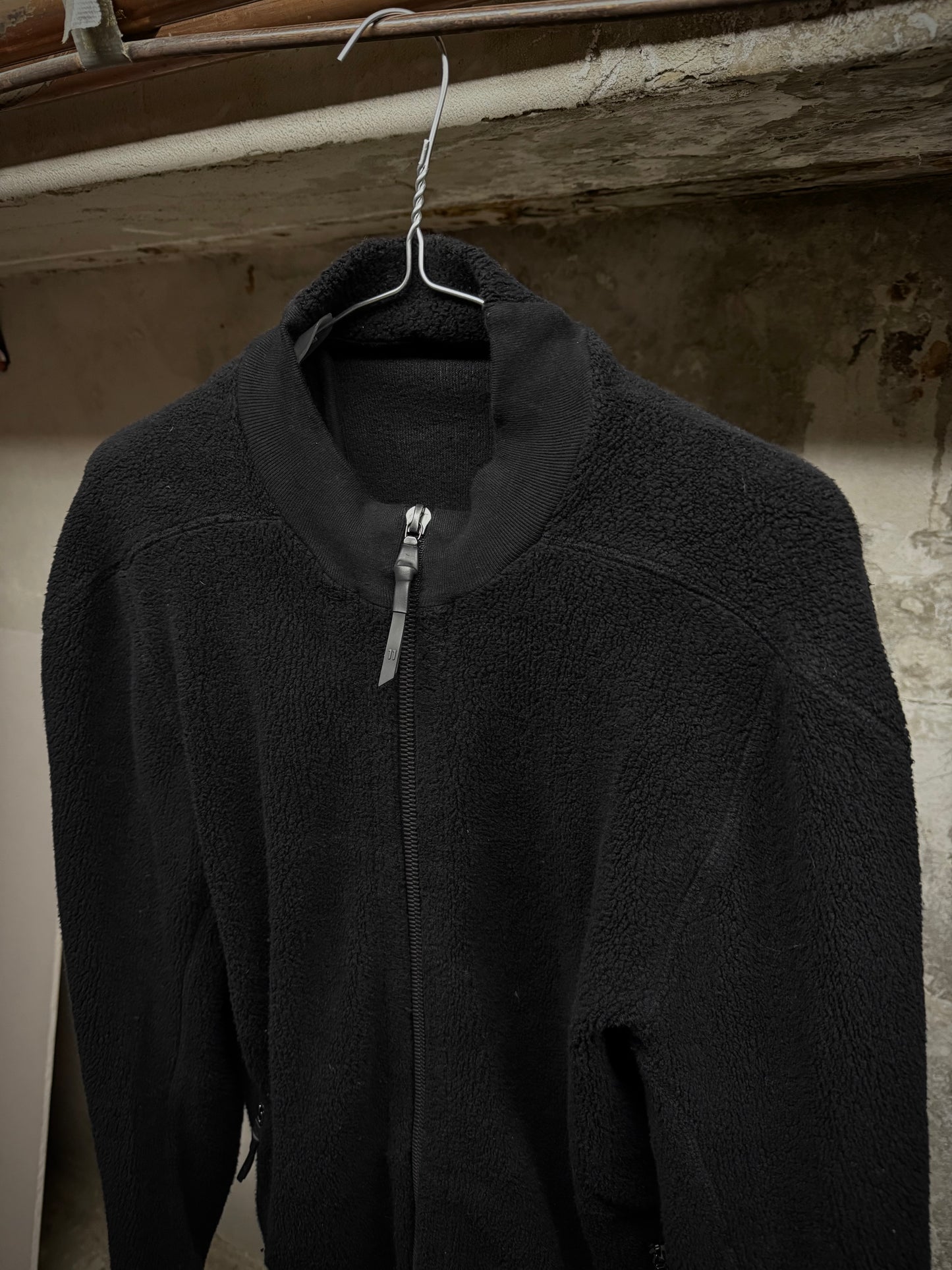 11 by Boris Bidjan Saberi Raglan Cotton Fleece Zip Up Jacket