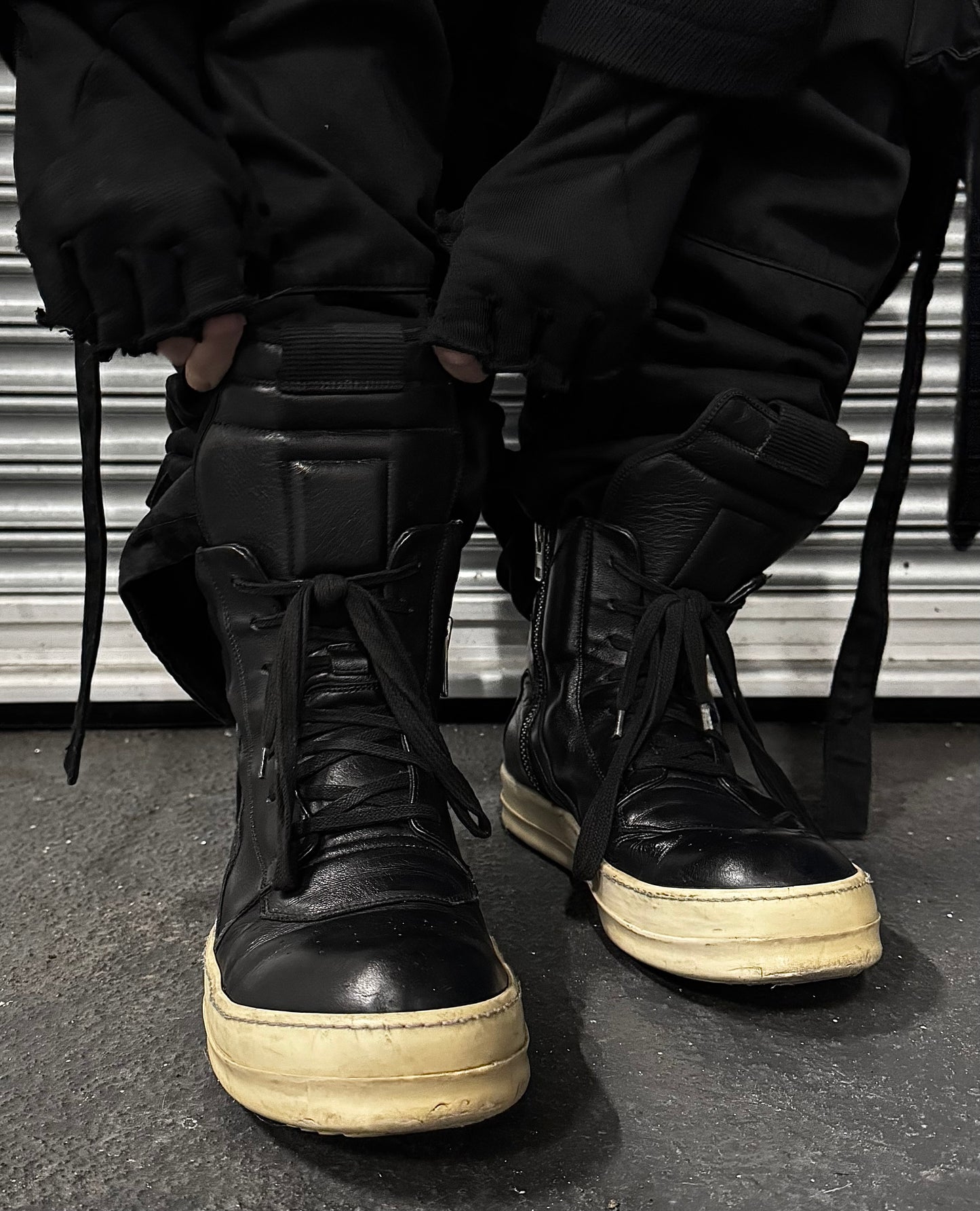 Rick Owens AW15 “SPHINX” Leather Geobasket Sneakers