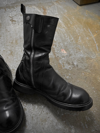 Rick Owens SS17 “WALRUS” Goodyear Flex Army Creeper Cow Leather Combat Boots detail | DRIEW GARMENTS