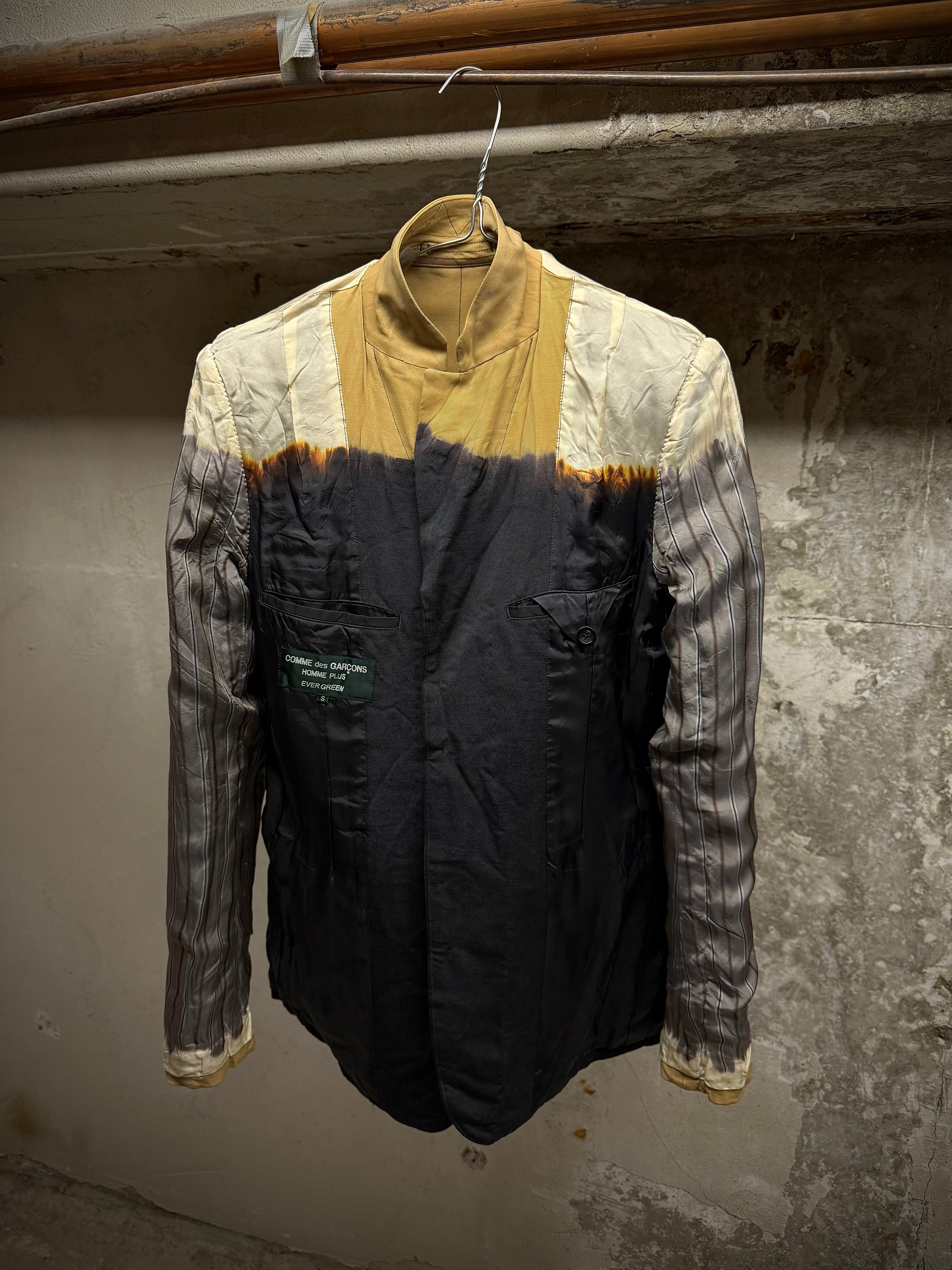 CDG Evergreen AW08 Two Toned Bleached Wool Blazer | DRIEW