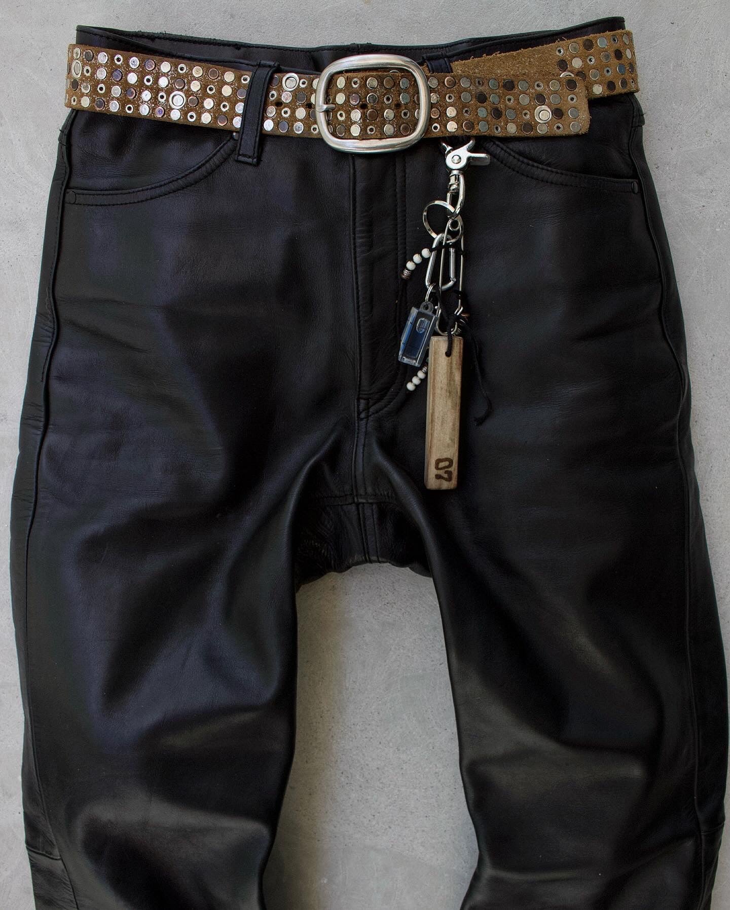 Kadoya K’s Leather 00s Raw Cowhide Leather Flare Motorcycle Pants