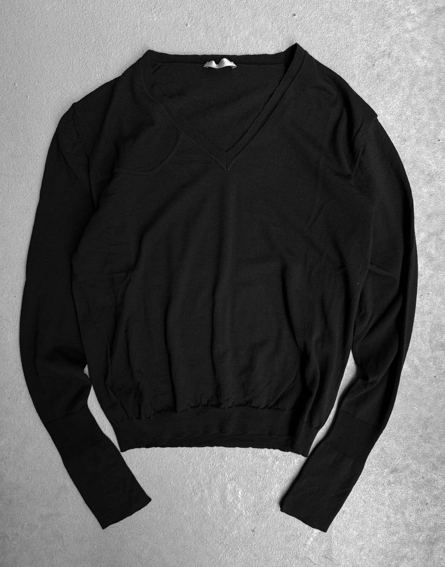 DIOR HOMME by Hedi Slimane SS04 “STRIP” V-neck Wool Sweater