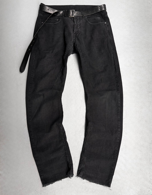 Rick Owens DRKSHDW Early 00s Black Corduroy ‘Detroit Cut’ Slim Pants
