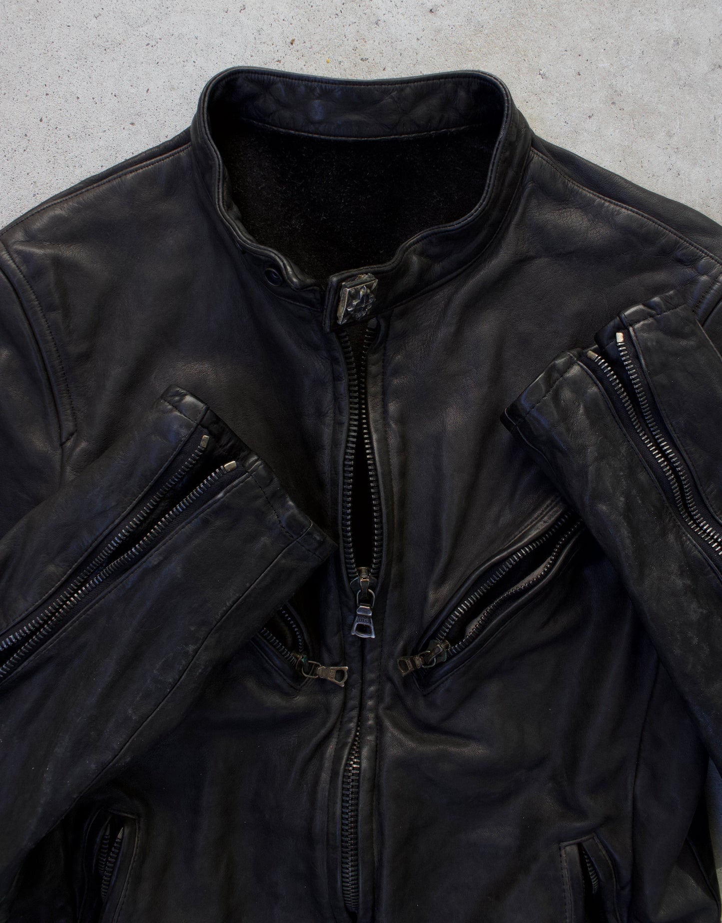 Isamu Katayama “Backlash” SS11 Object-Dyed Studded Calf-Leather Rider Jacket